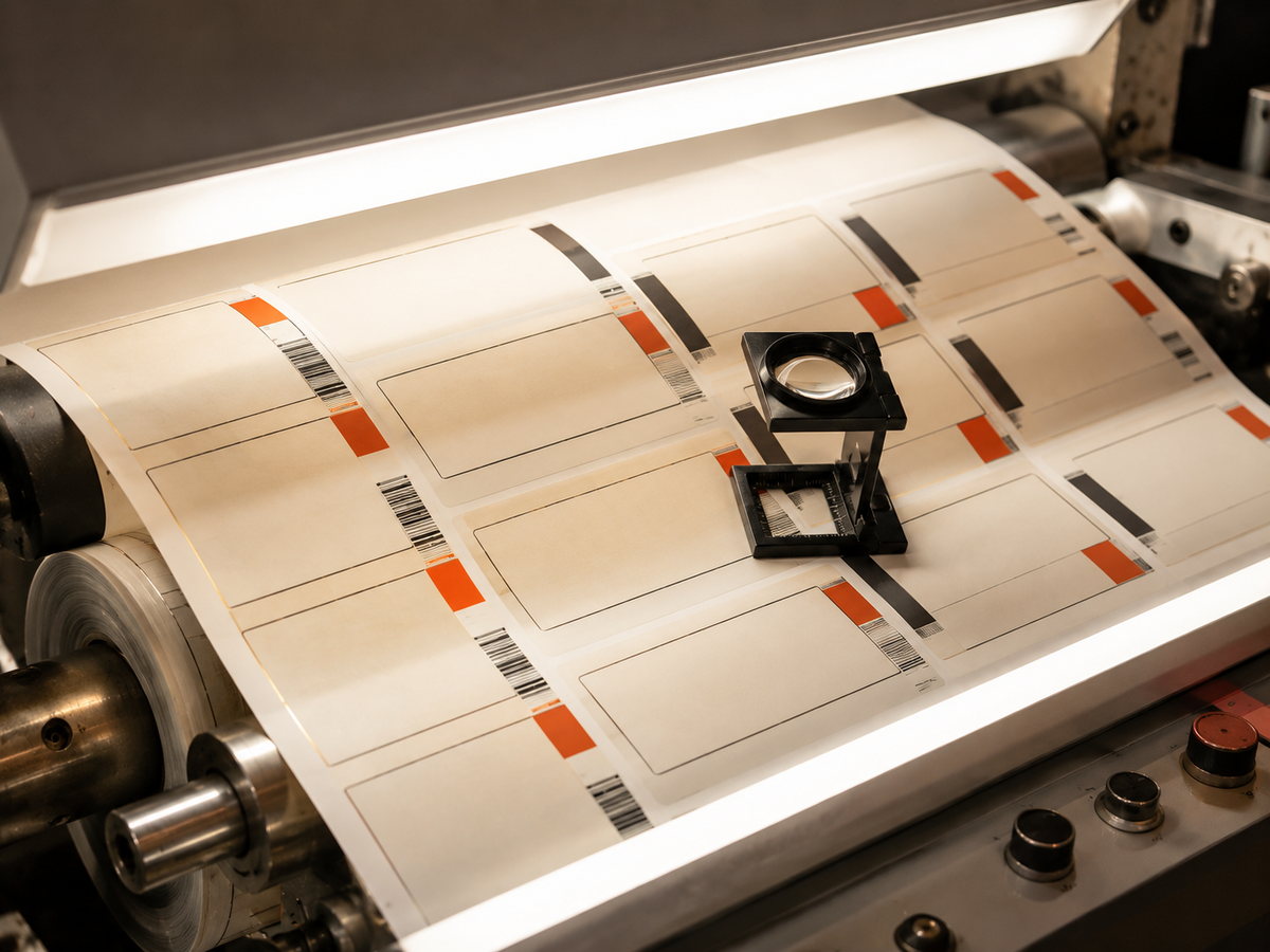 Labels being inspected before dispatch
